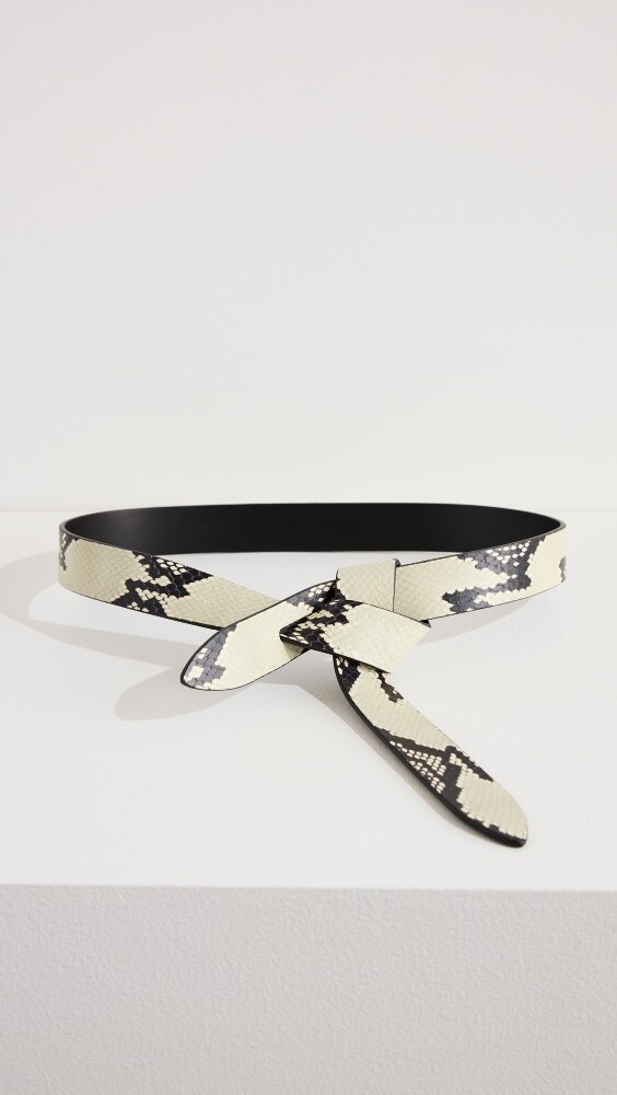 

Ремень Isabel Marant Lecce Bicolor Python, песочный