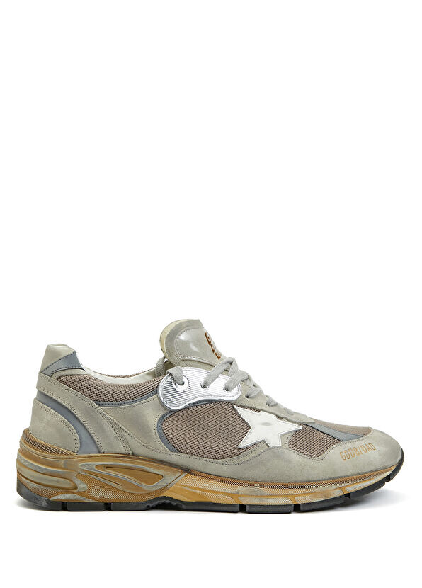 

Dad коричневые серебряные мужские кожаные кроссовки Golden Goose, коричневый