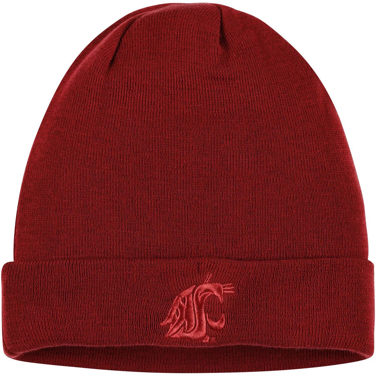 Мужская вязаная шапка в тон с манжетами Nike Crimson Washington State Cougars