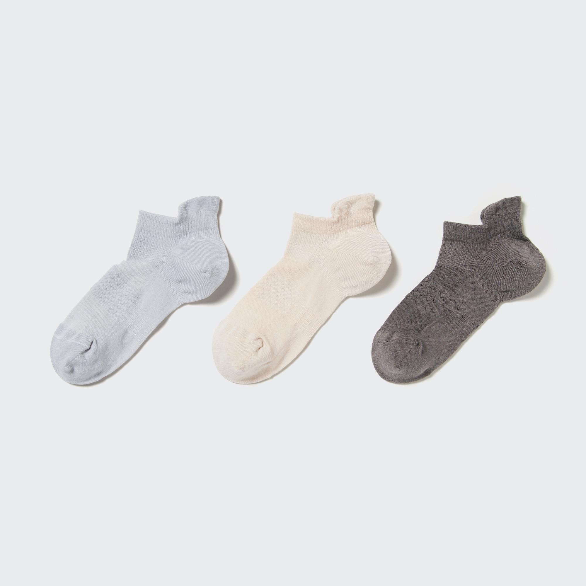 Короткие носки (3 пары/спортивные) UNIQLO, светло-серый спортивные короткие носки uniqlo серый