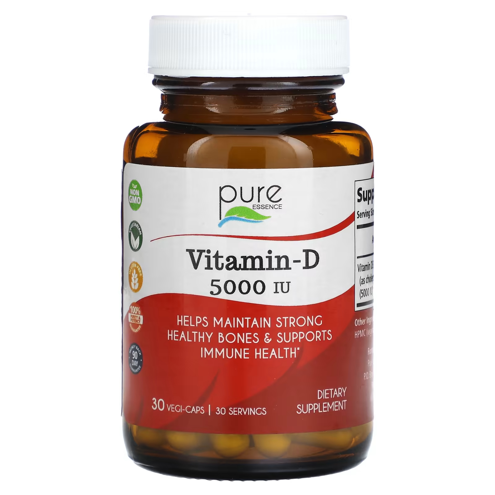цена Pure Essence Витамин-D 5000 МЕ, 30 растительных капсул