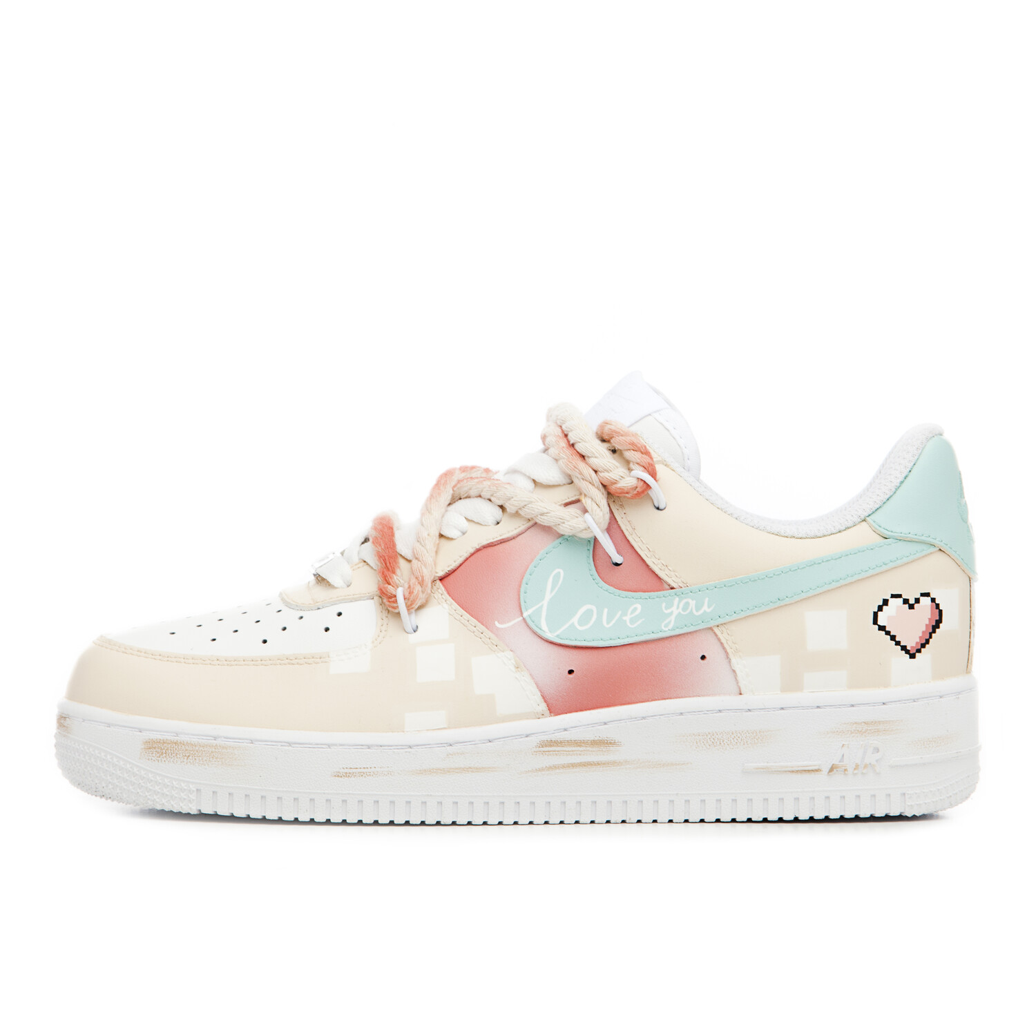 

Кроссовки Nike Air Force 1 Skateboarding Shoes Women's Low-top Pink, голубой