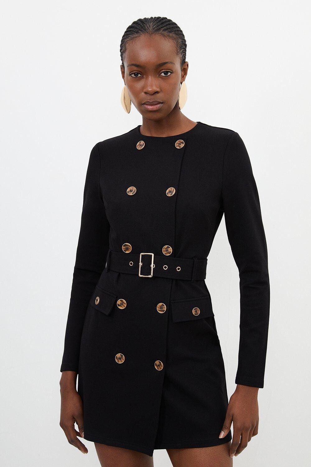 

Мини-платье из джерси Ponte Hardwear Karen Millen, черный