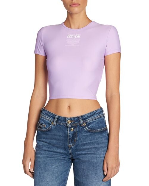 

Укороченная футболка с логотипом Versace Jeans Couture, цвет Purple