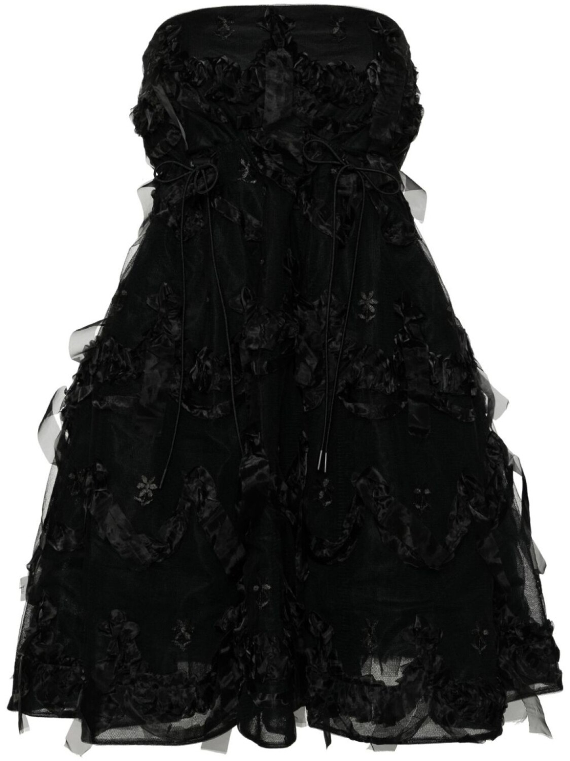 

Simone Rocha платье мини с оборками из тюля, черный