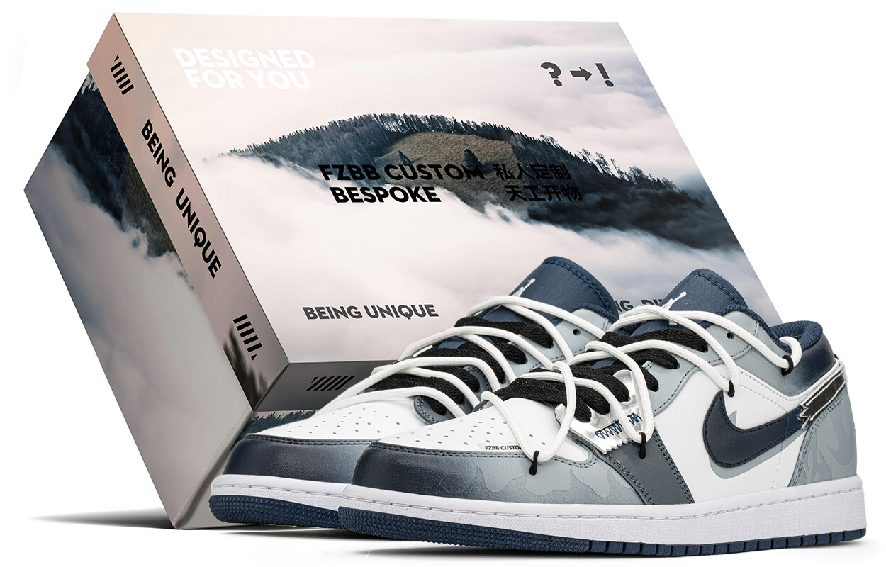 

Кроссовки Air Jordan 1 Vintage Basketball Shoes Men Low-top Blue, синий