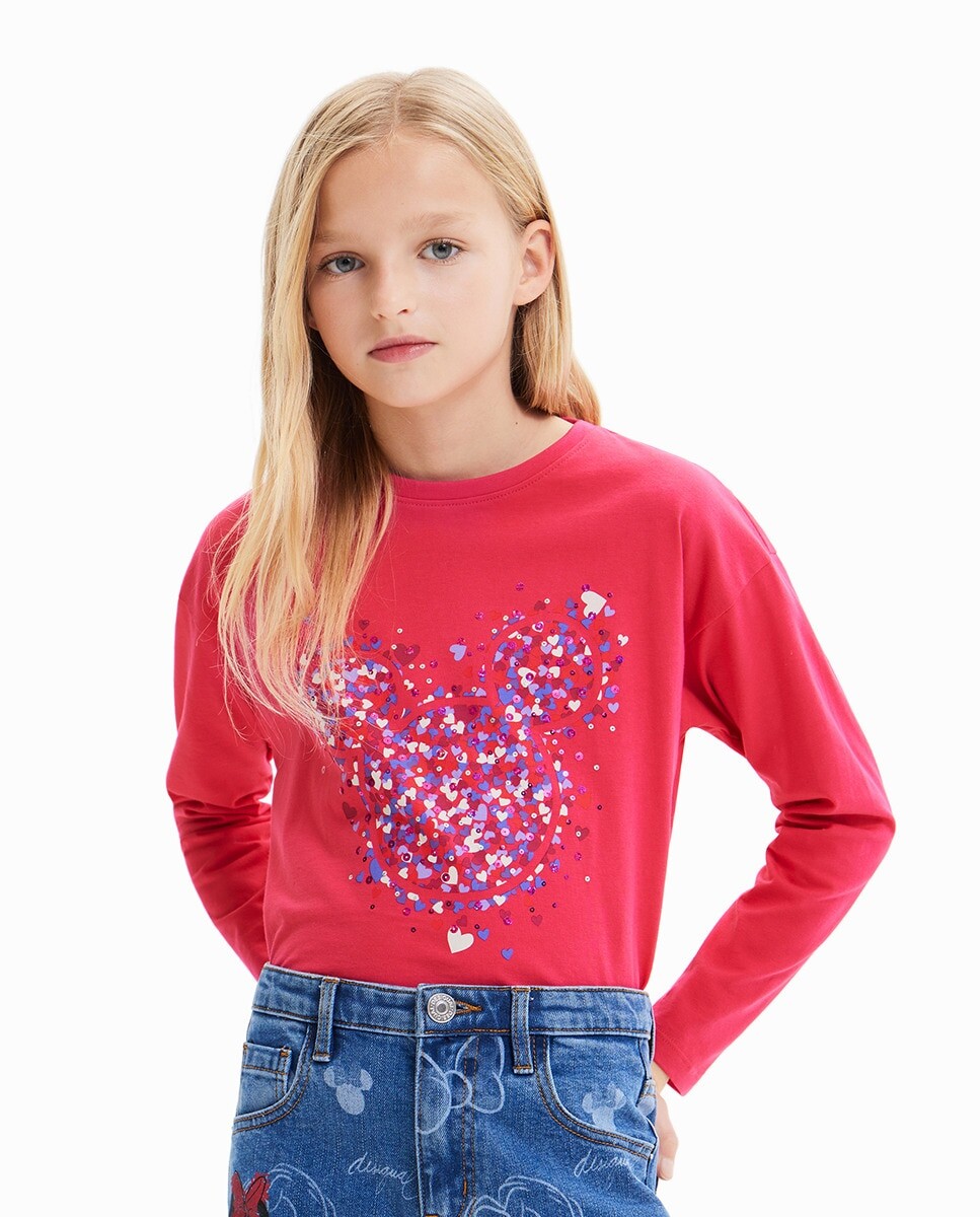 

Футболка с сердечками Микки Мауса для девочек Desigual, фуксия