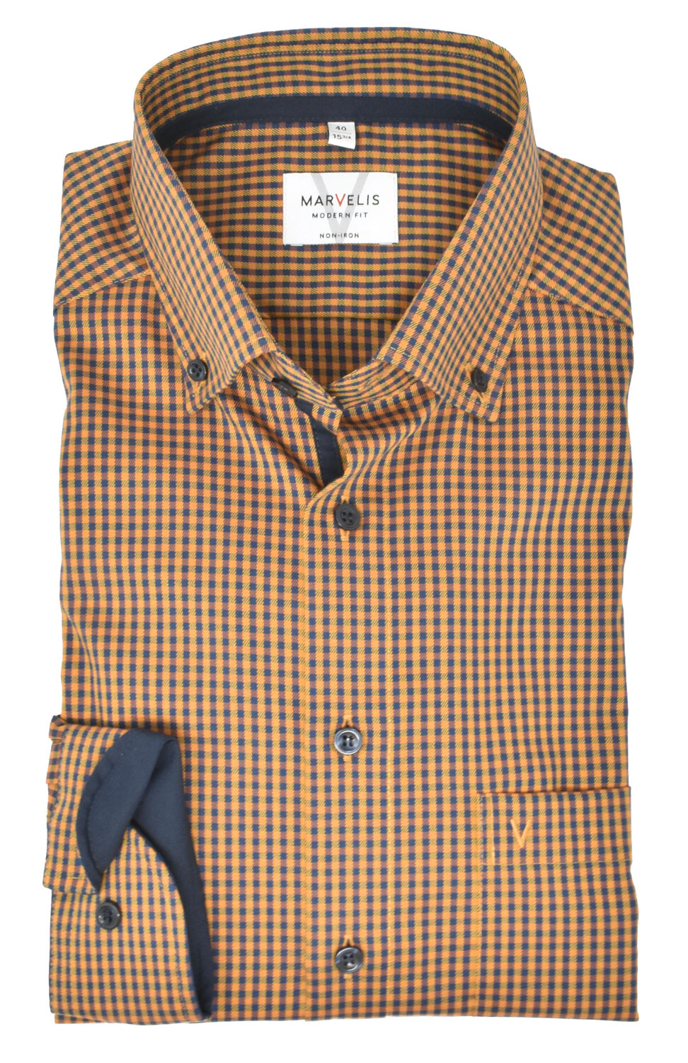 

Рубашка MARVELIS Modern Fit Business, цвет Braun/Dunkelblau