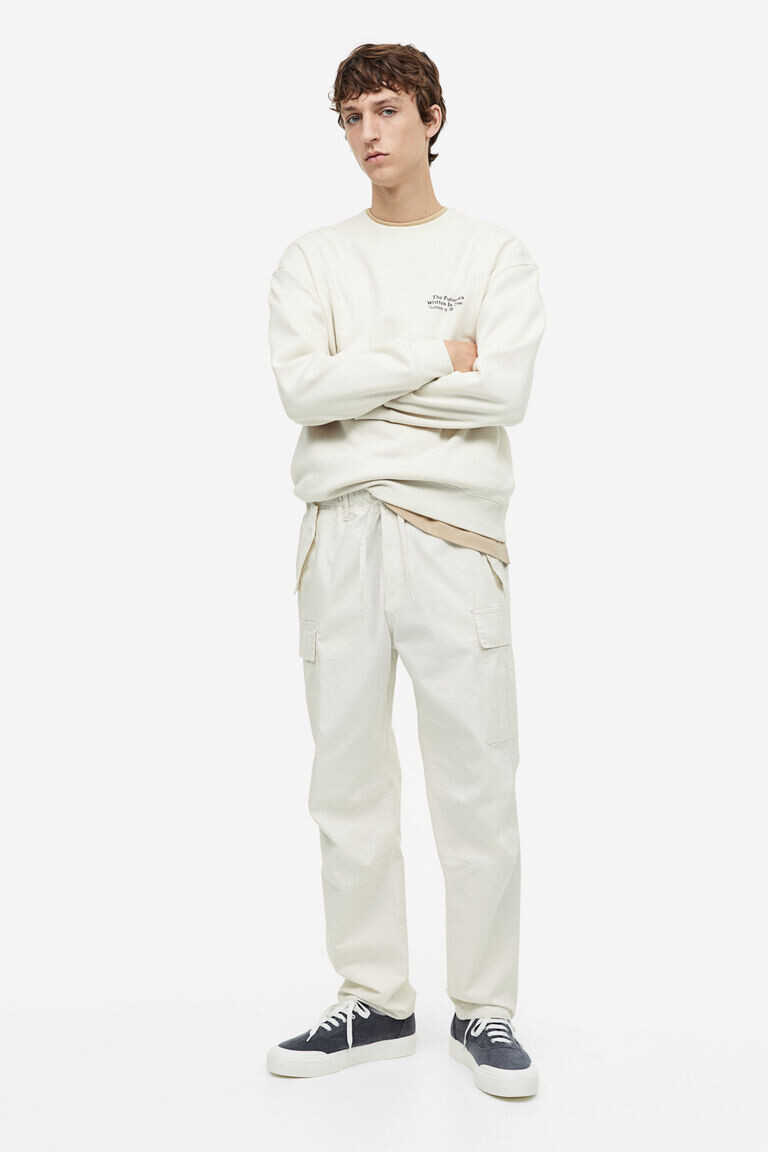 

Брюки карго ripstop regular fit H&M, белый