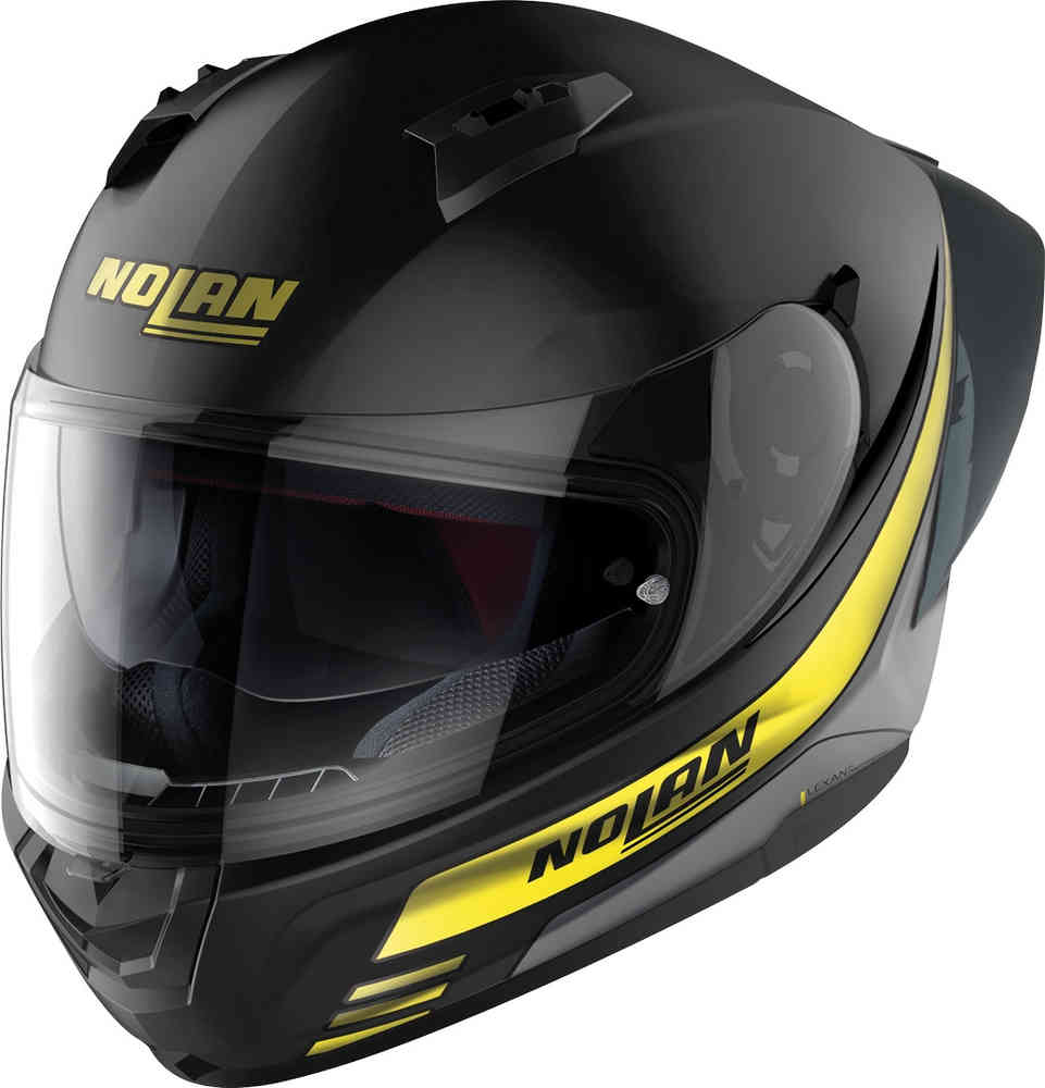 N60-6 Спортивный шлем Nolan, черный матовый/желтый n60 6 шлем лансера nolan черный матовый оранжевый