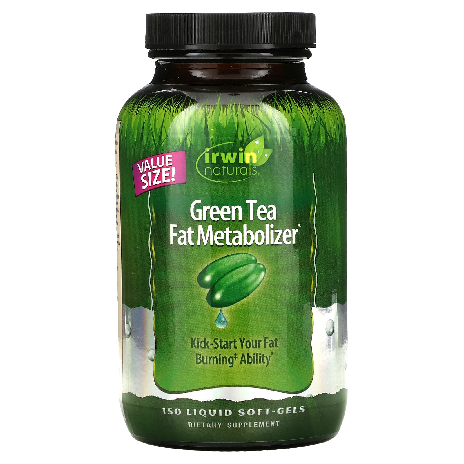Irwin Naturals Зеленый чай для жирового обмена 150 мягких капсул с жидкостью irwin naturals 2 in 1 kidney