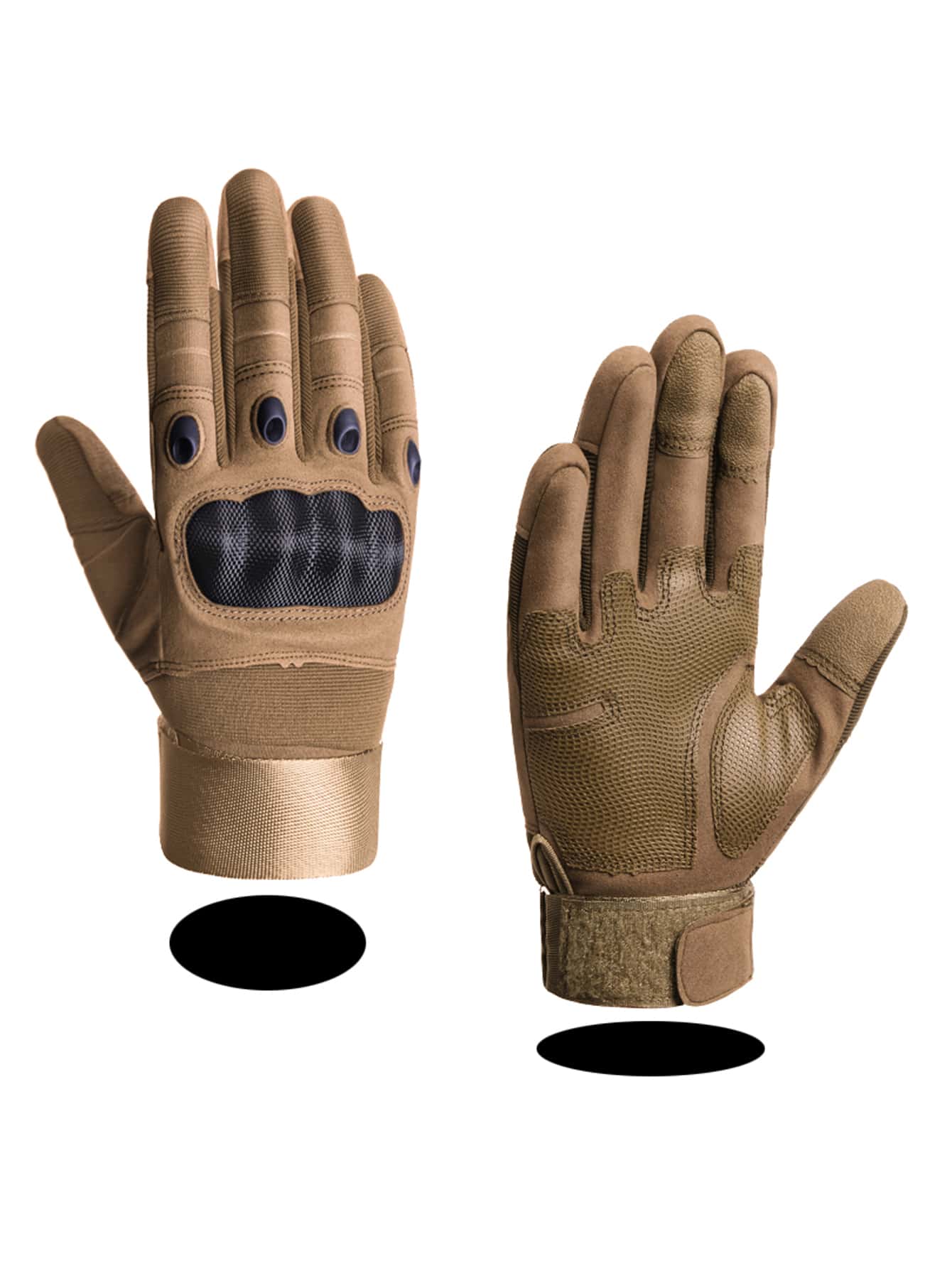 1 пара спортивных тренировочных перчаток с полным пальцем для боевых тренировок на мотоциклах, коричневый