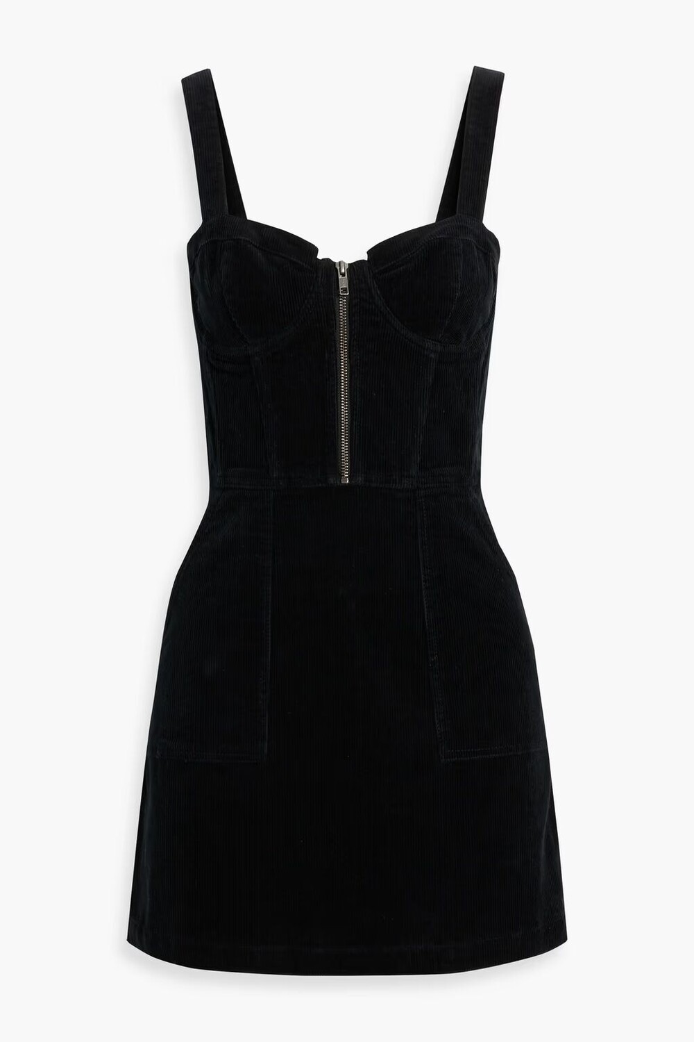 

Платье мини Keely из вельвета с добавлением хлопка Alice + Olivia Jeans, черный