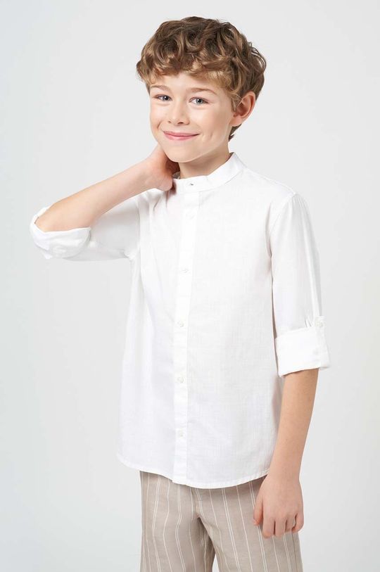 Детская хлопковая рубашка Mayoral, белый
