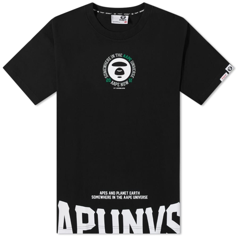 

Футболка оверсайз с принтом AAPE Street Baseball, черный