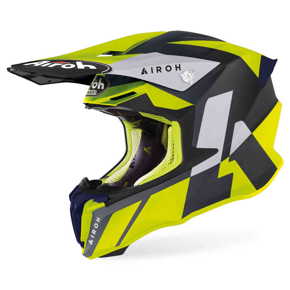 Шлем для мотокросса Twist 2.0 Lift Airoh, черный желтый цена и фото