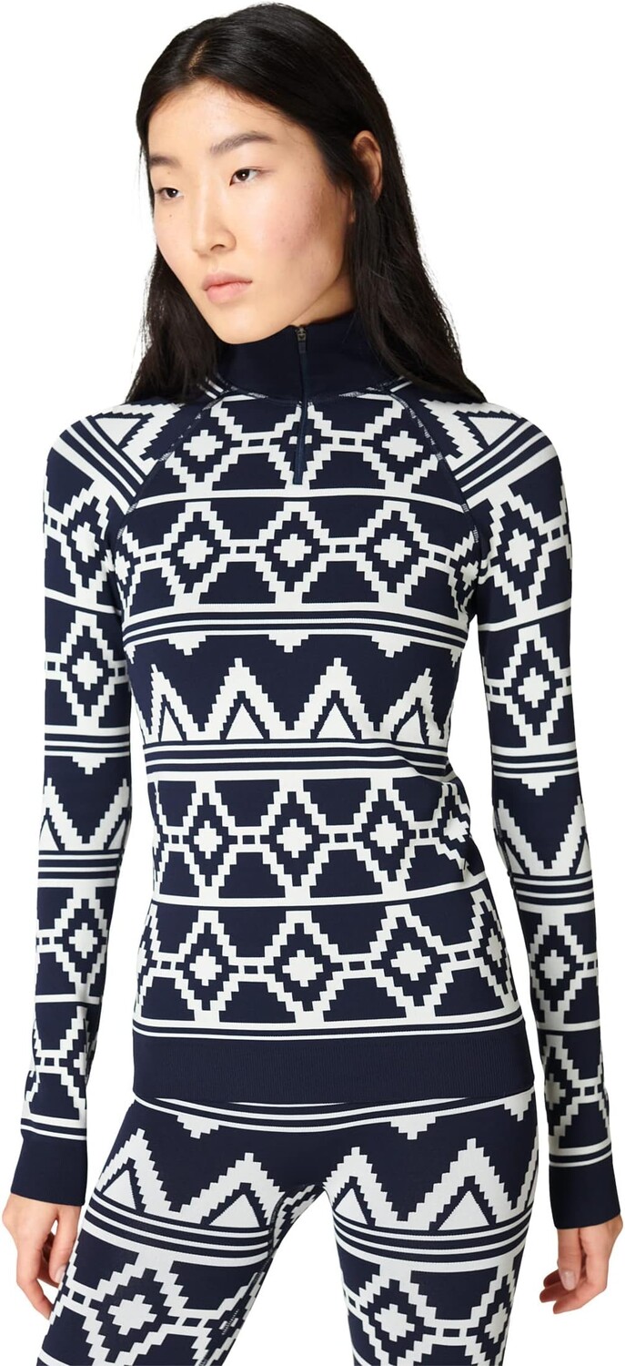 

Базовый топ Betty с молнией 1/2 Sweaty Betty, цвет Navy Blue Geo
