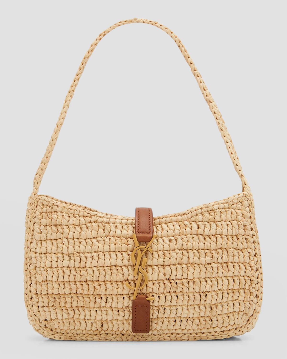 

Сумка на плечо Le 5 A 7 Mini YSL из рафии Saint Laurent, цвет Naturel Brick