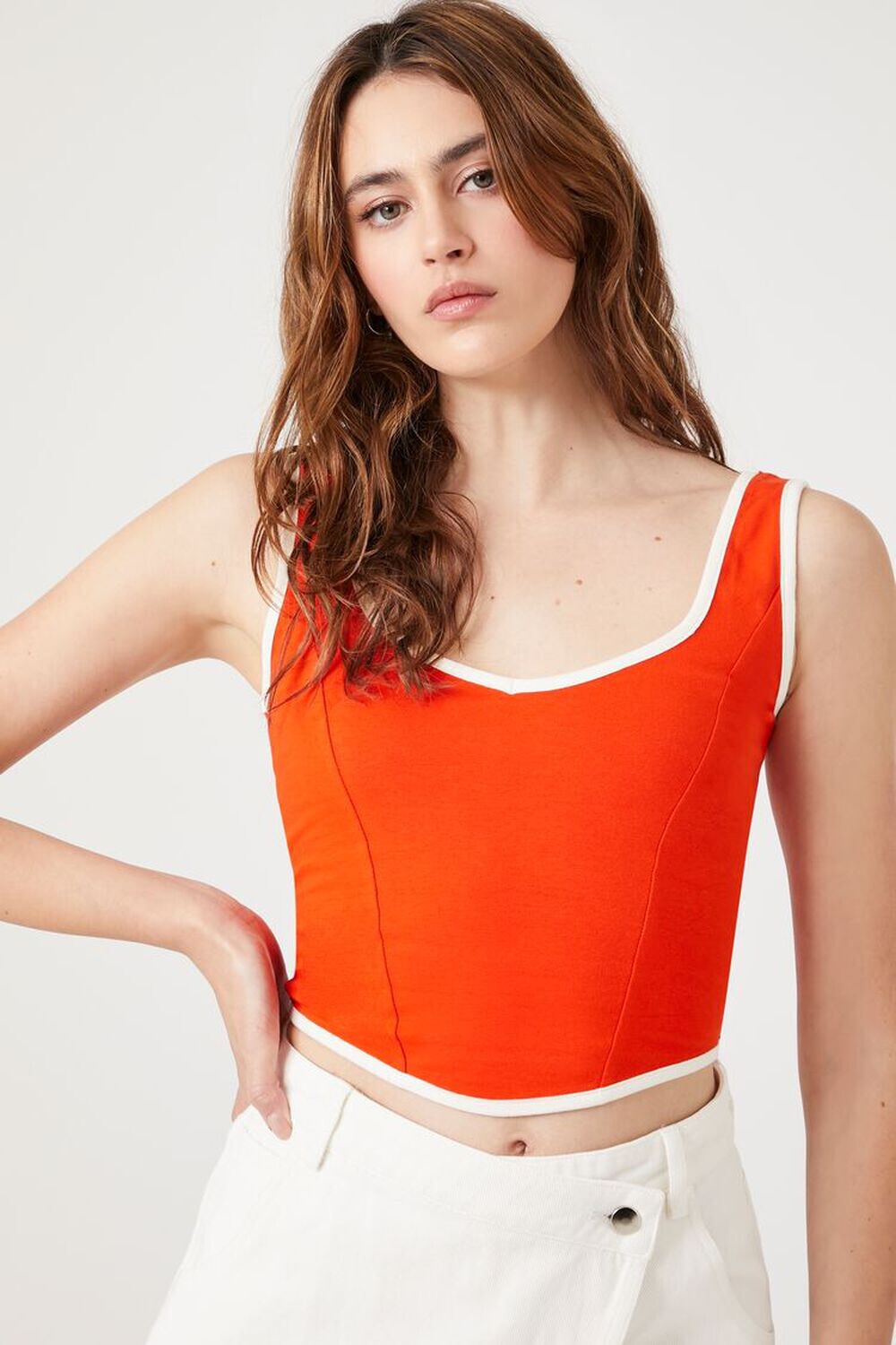 

Укороченный топ Ringer Forever 21, красный