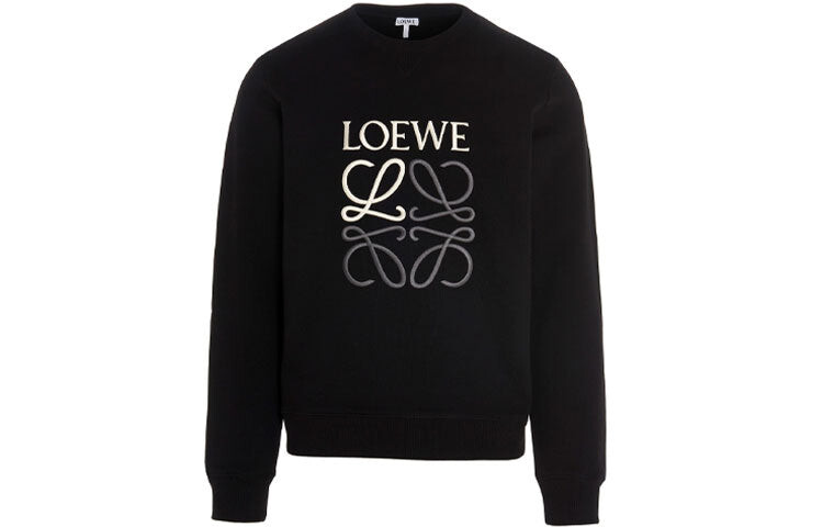 

Толстовка Мужская спортивная Loewe FW21 Anagram с круглым вырезом и вышивкой, черная, Черный