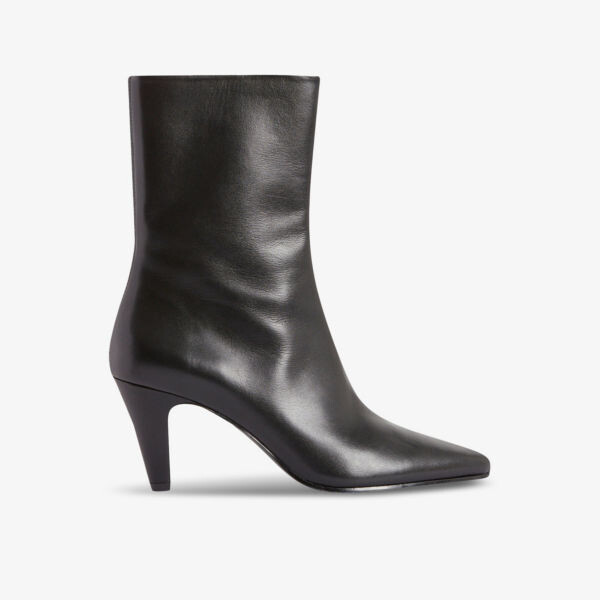 

Кожаные ботильоны на каблуке с острым носком и прострочкой Claudie Pierlot, цвет noir / gris