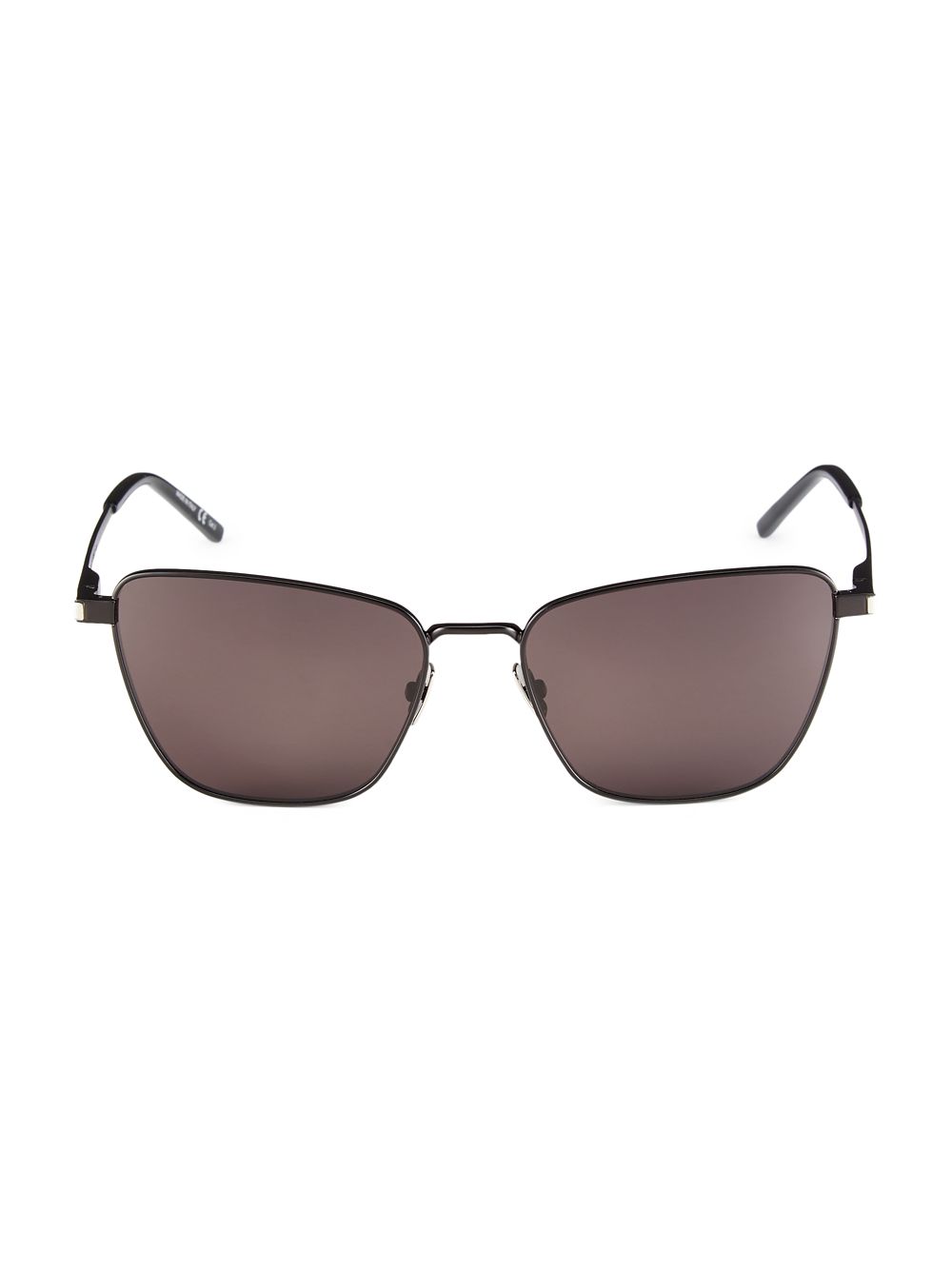 Металлические угловые солнцезащитные очки «кошачий глаз» 57 мм Saint Laurent, черный