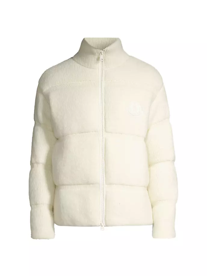 

Пуховый кардиган из смесовой шерсти Moncler, белый