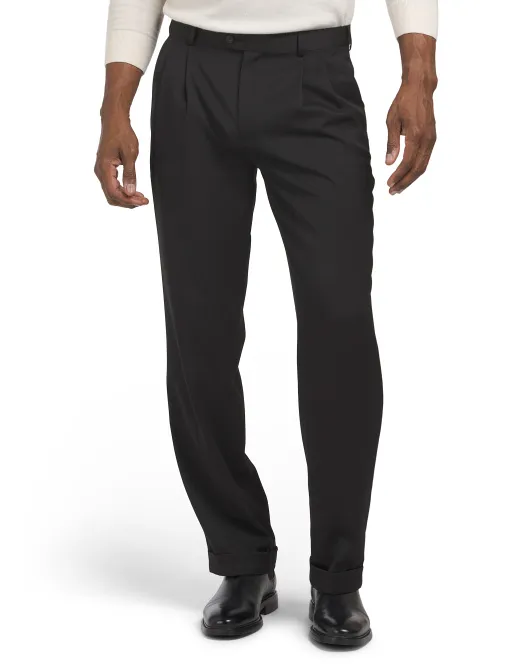 

Меланжевые брюки с двойной складками Perry Ellis Portfolio, черный