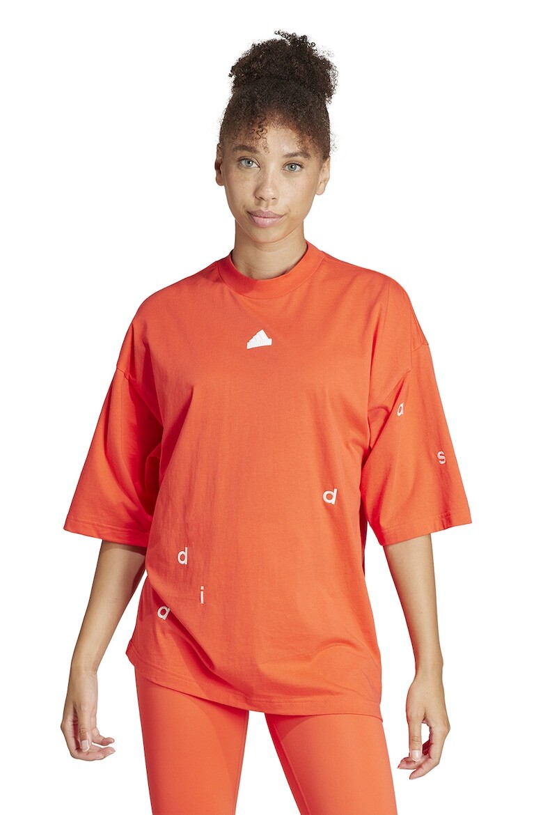 

Хлопковая футболка с овальным вырезом Adidas Sportswear, белый