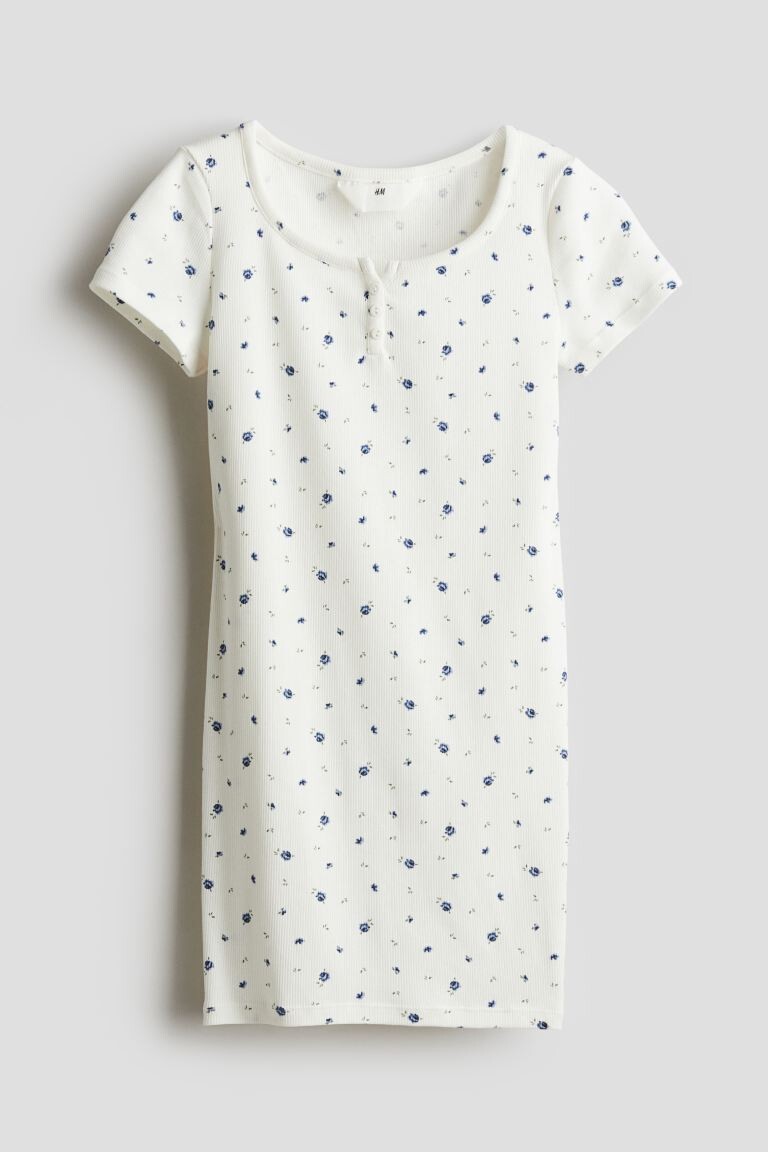 

Платье из джерси в рубчик H&M, белый
