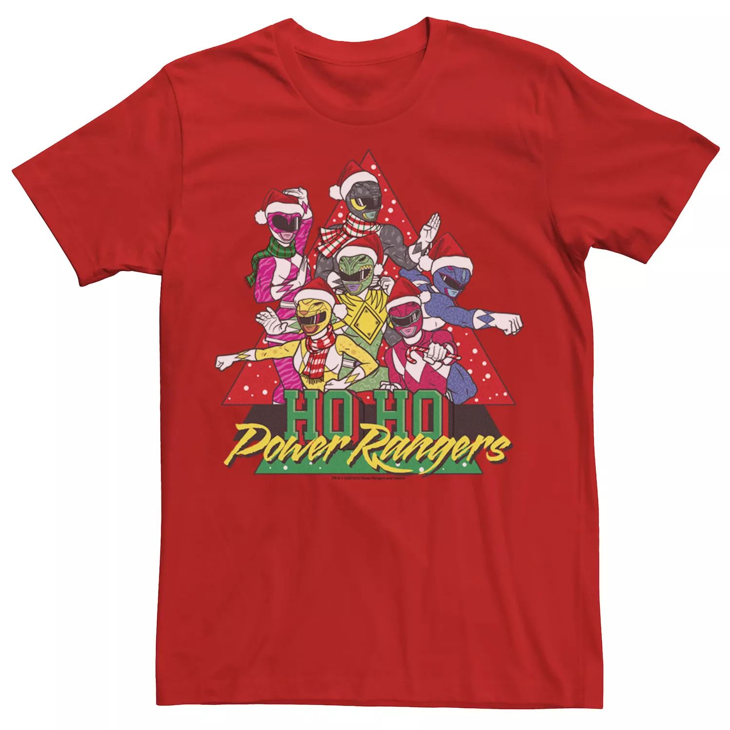 Мужская футболка Power Rangers Christmas Ho Ho Power Rangers Licensed Character