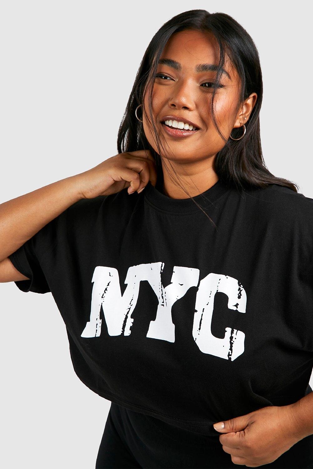 

Укороченная футболка plus nyc Boohoo, черный