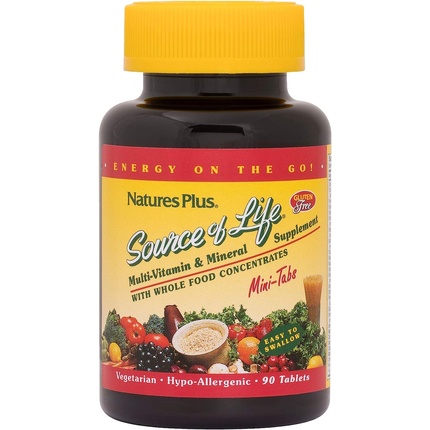Naturesplus Source Of Life Mini-Tabs Whole Foods Мультивитаминная добавка 90 мини-таблеток, Nature'S Plus