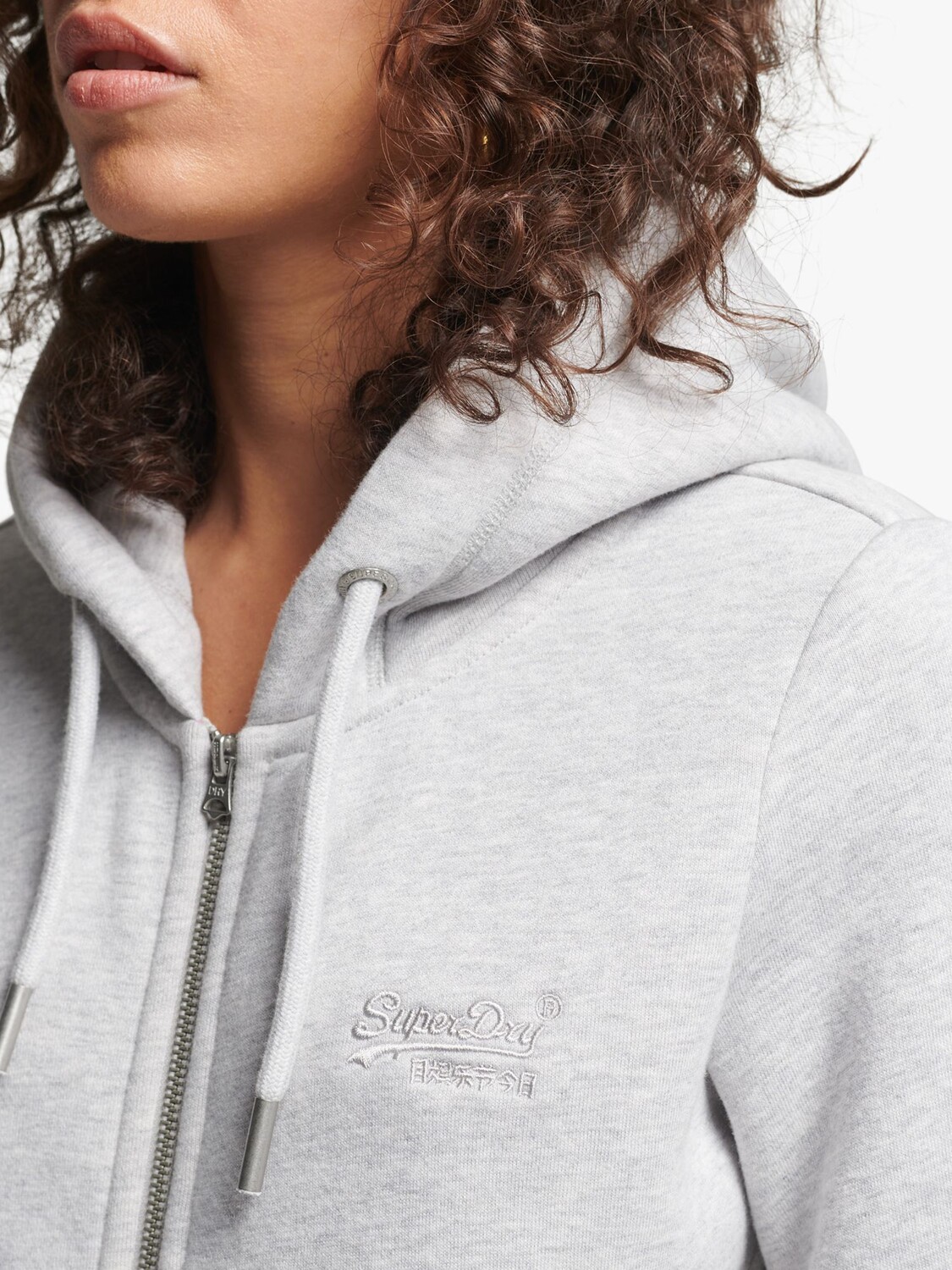 

Толстовка на молнии спереди из органического хлопка с логотипом Vintage Logo Superdry, ледниковый серый мергель