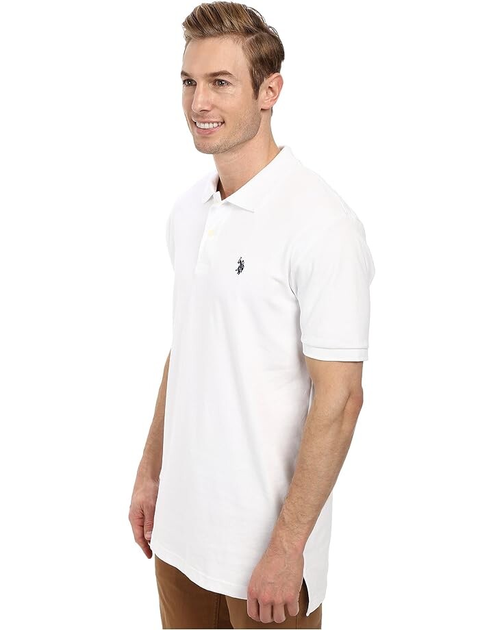 цена Поло U.S. POLO ASSN. Solid Interlock Polo, белый