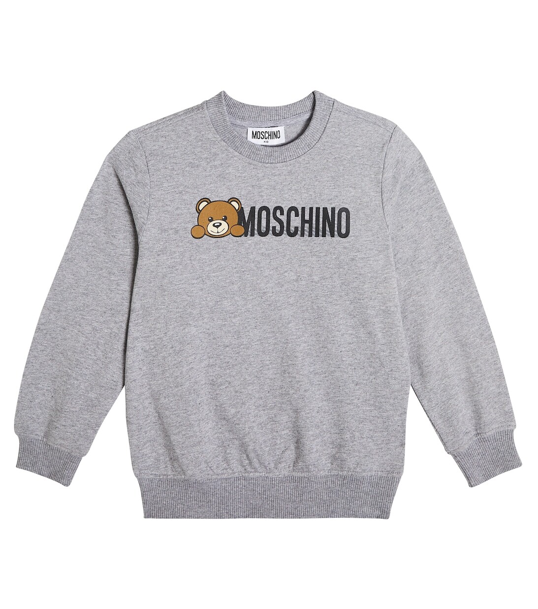 

Толстовка из хлопкового джерси с логотипом Moschino, серый