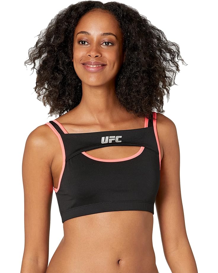цена Бюстгальтер UFC Layered Sports, цвет Black/Diva Pink