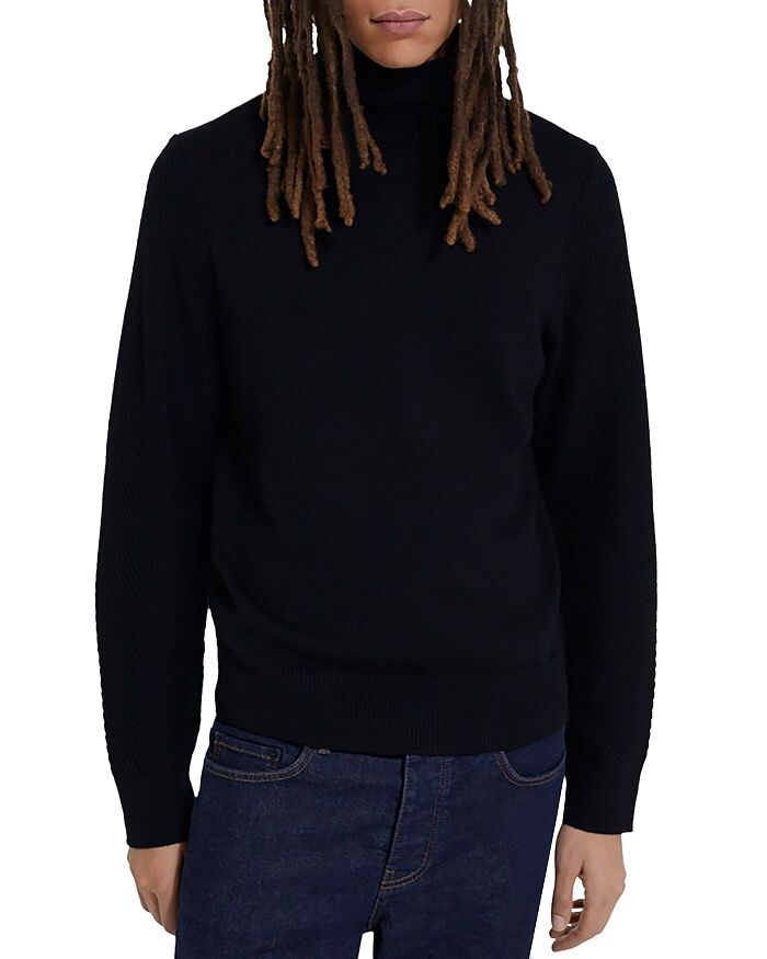

Шерстяной свитер с высоким воротником диагональной строчкой The Kooples