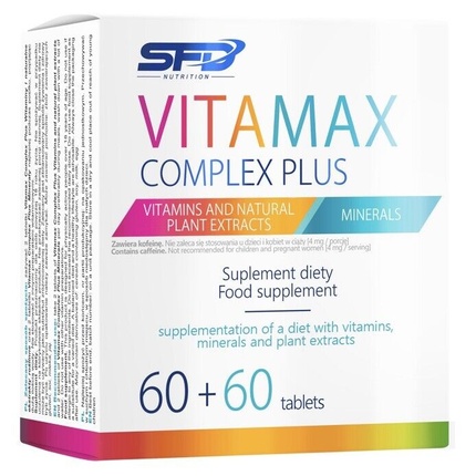 СФД VITAMAX Complex Plus Комплекс витаминов и минералов, 120 таблеток, 2 шт. в упаковке Sfd sfd nutrition acai 90 таблеток из ягод асаи комплекс витаминов и минералов укрепляющий иммунитет и снижающий чувство усталости