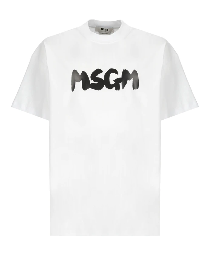 

Хлопковая футболка с принтом Msgm, белый