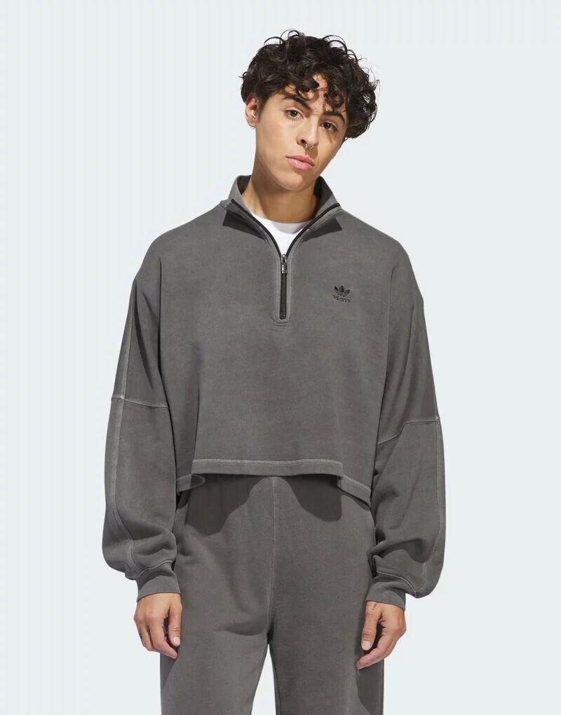 

Черная толстовка на молнии adidas Originals Essentials+