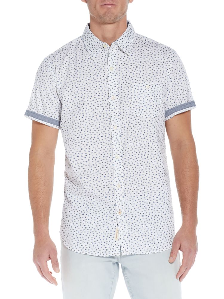 Рубашка на пуговицах с короткими рукавами и цитрусовыми Weatherproof Vintage, цвет Marshmallow