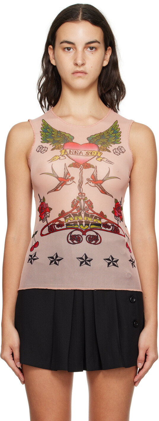 

Розовый топ с татуировкой Anna Sui