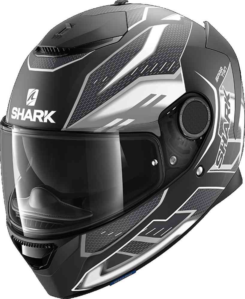 цена Спартанский шлем Антеона Shark, черный матовый/белый