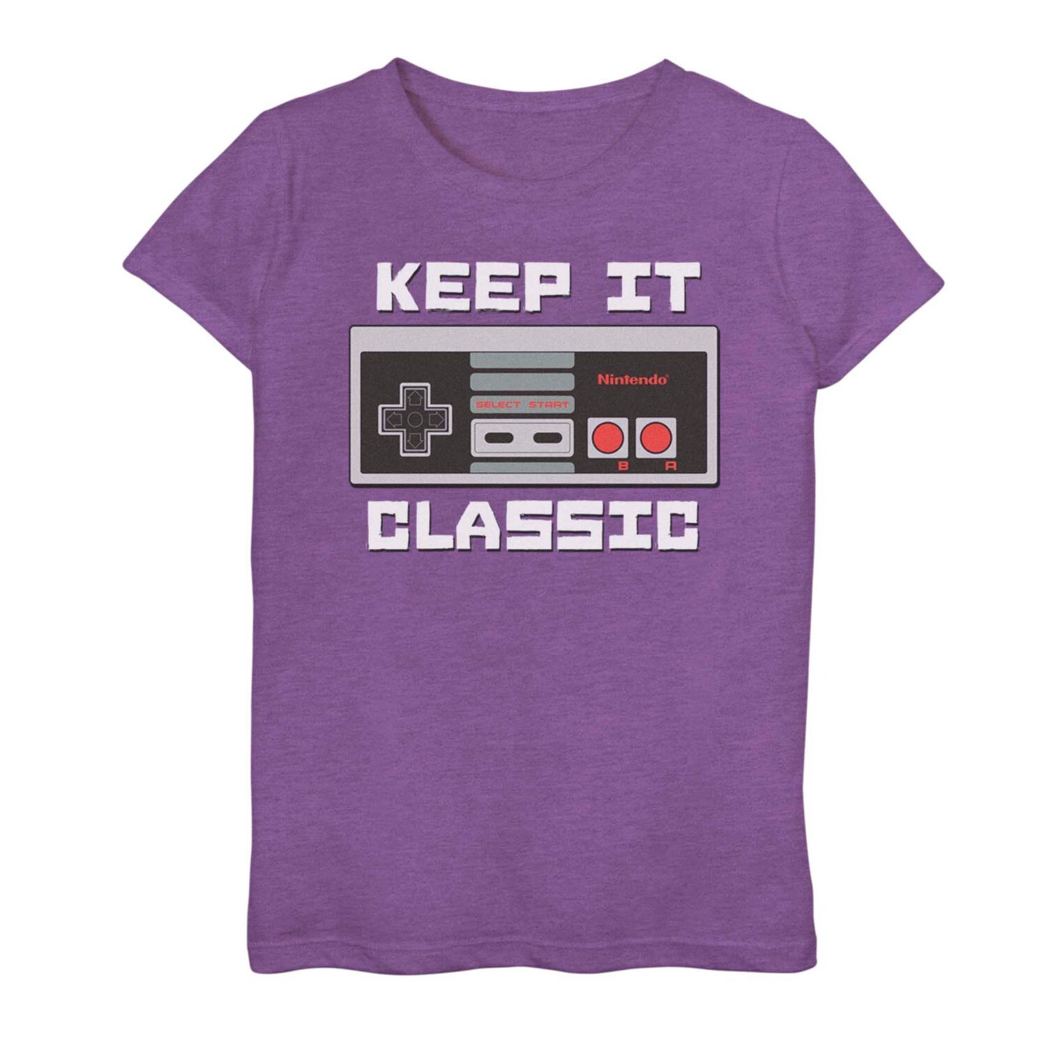 

Классическая футболка Keep It с контроллером Nintendo NES для девочек 7–16 лет Licensed Character
