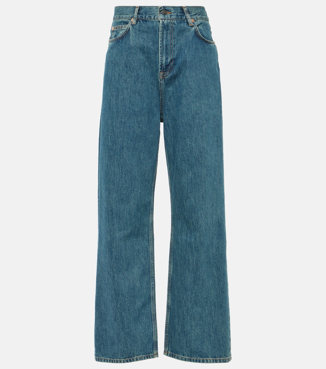 Прямые джинсы с высокой посадкой Wardrobe.Nyc, синий джинсы прямые с высокой посадкой mary 27 30 синий