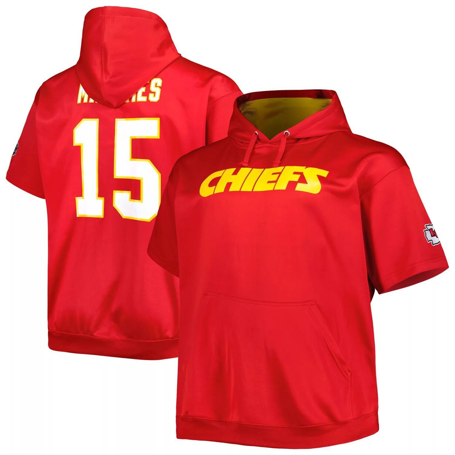 

Мужской красный пуловер с капюшоном и короткими рукавами Патрика Махоумса Kansas City Chiefs Big & Tall