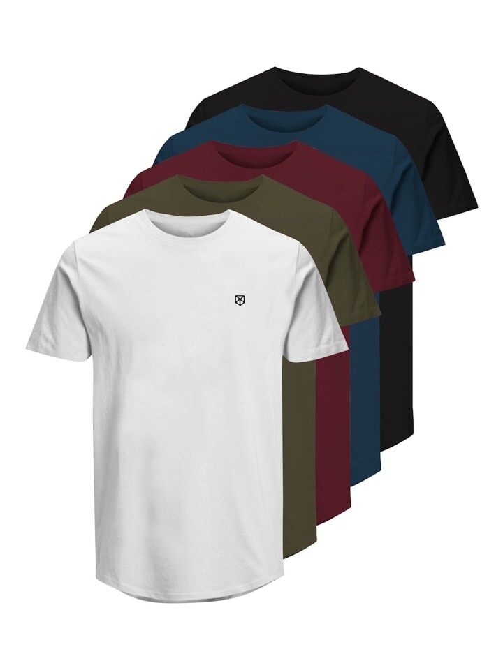 

Футболка Jack & Jones BRODY TEE SS CREW NECK 5er Pack, разноцветный