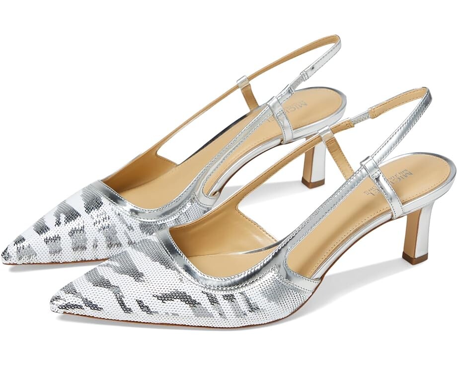 

Туфли MICHAEL Michael Kors Alora Mid Sling, цвет Optic White/Silver