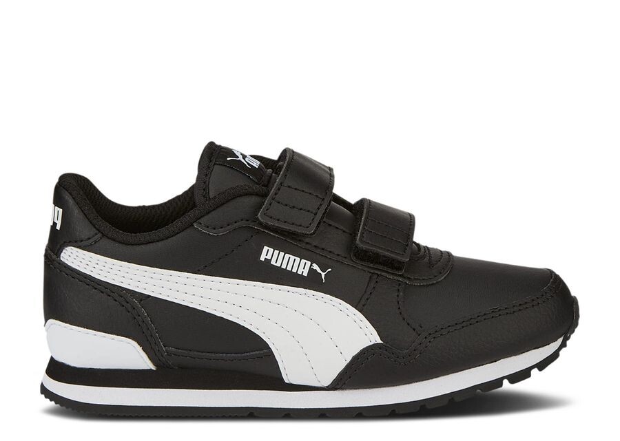 

Кроссовки Puma St Runner V3 Leather Little Kid 'Black White', черный